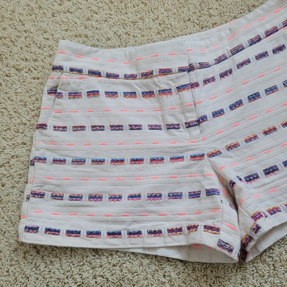 Loft Womens Riviera Textured Stripe Shorts 2 Summer Bohemian